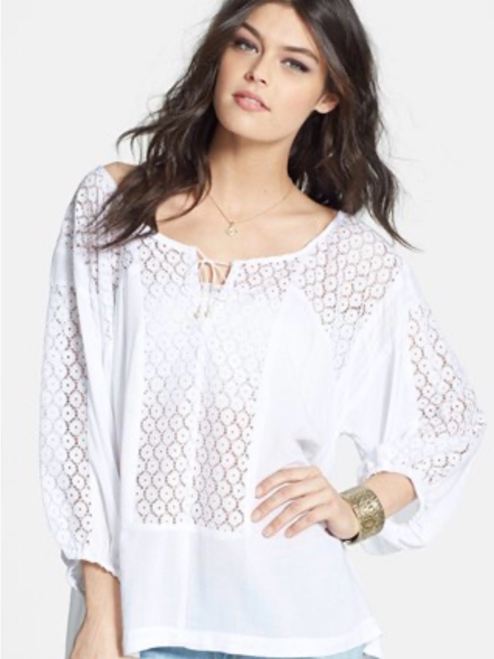 Free People - Lace Peasant Blouse - Women